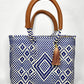 Lola Mini Bag - Blue and Ivory Diamond w/ zipper