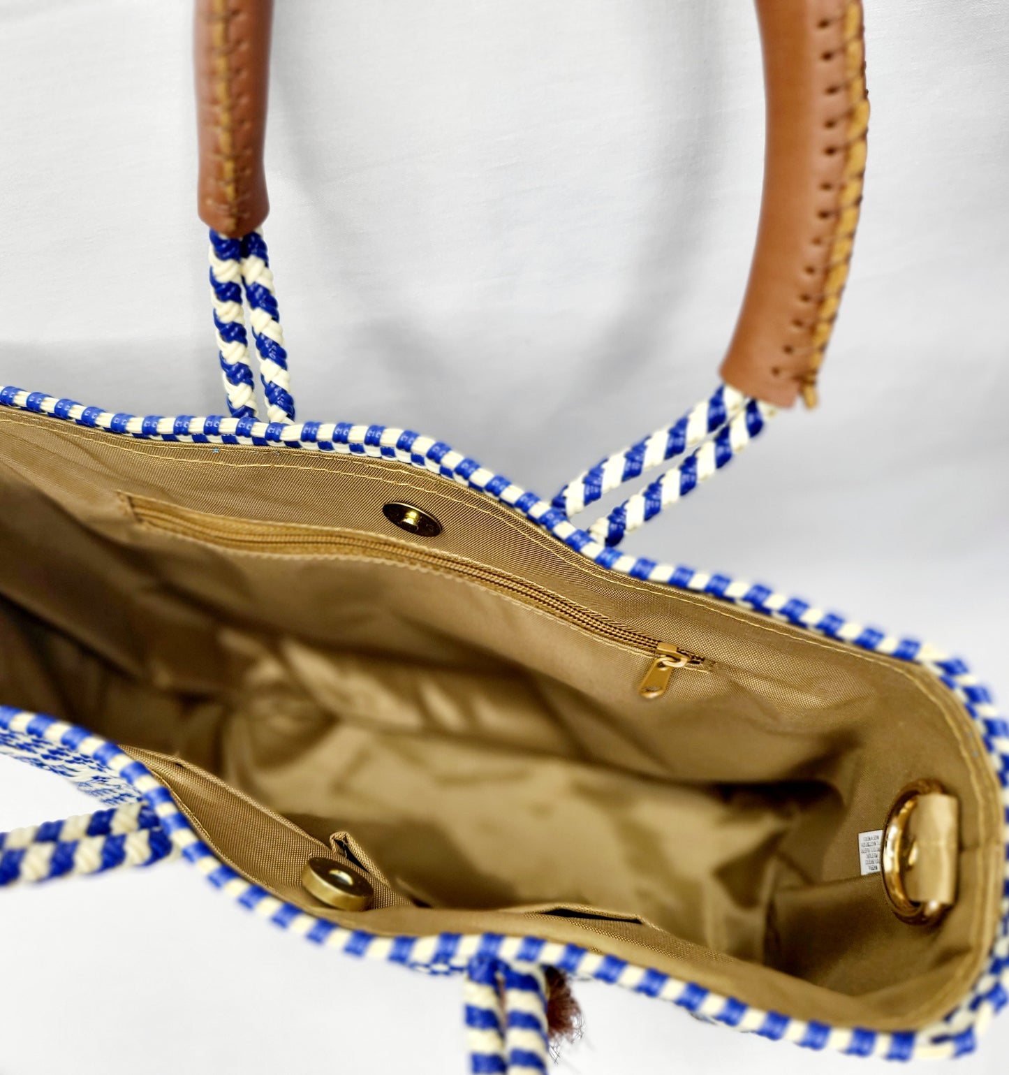 Lola Mini Bag - Blue and Ivory Diamond