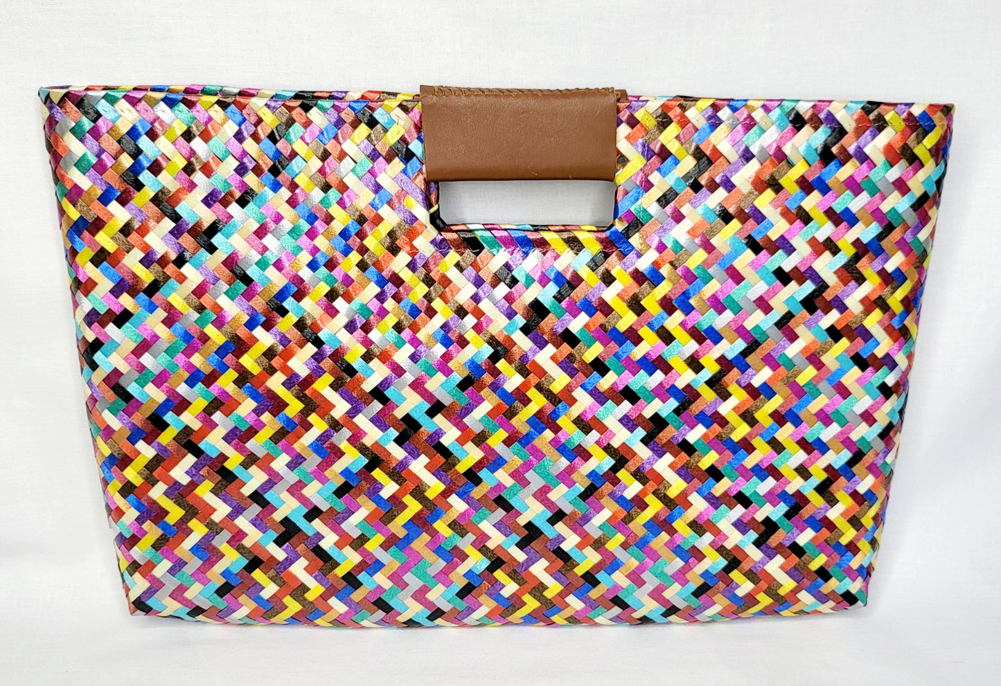 Multi Color Artisan Clutch - Cream Tassel