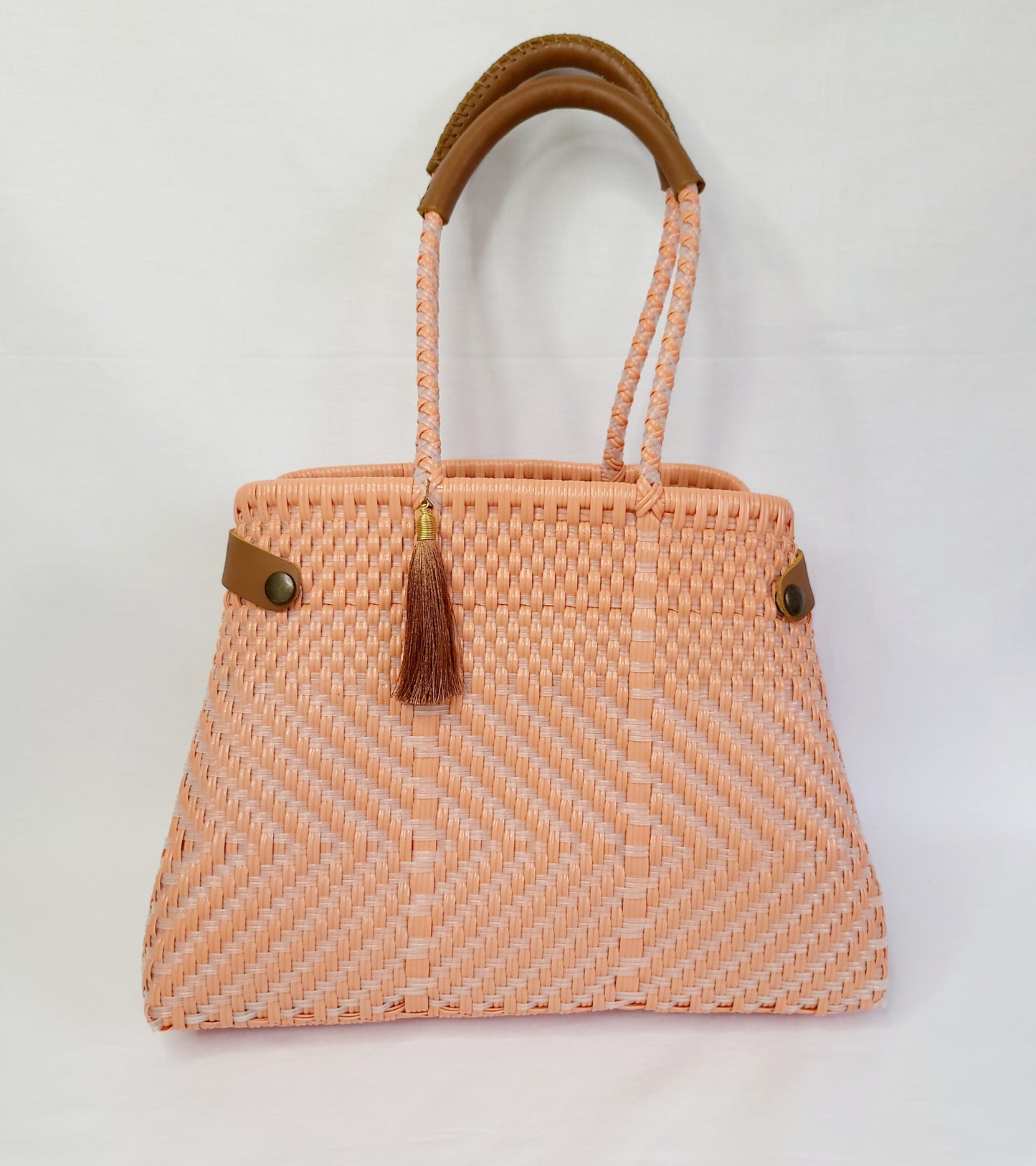 Lola Bucket Bag - Long Handle Peach