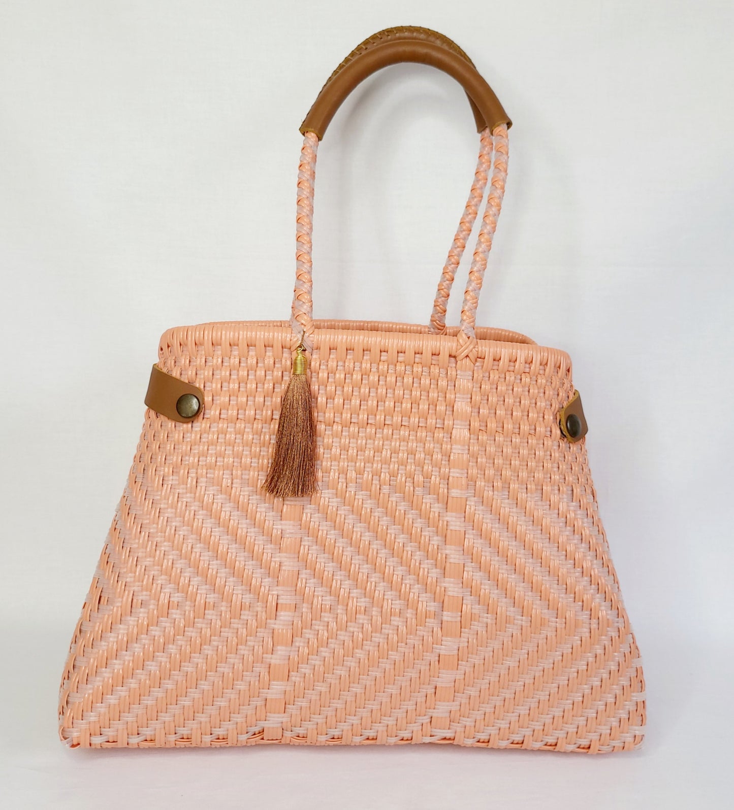 Lola Bucket Bag - Long Handle Peach
