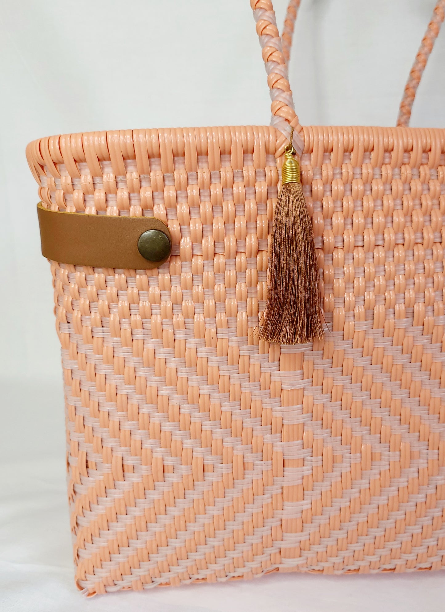 Lola Bucket Bag - Long Handle Peach