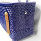 Lola Bucket Bag - Royal Blue Weave with Tan Handle
