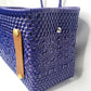 Lola Bucket Bag - Royal Blue Weave with Tan Handle