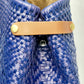 Lola Bucket Bag - Royal Blue Weave with Tan Handle