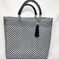 Lola Large Bag - Black & White Chevron