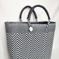 Lola Large Bag - Black & White Chevron