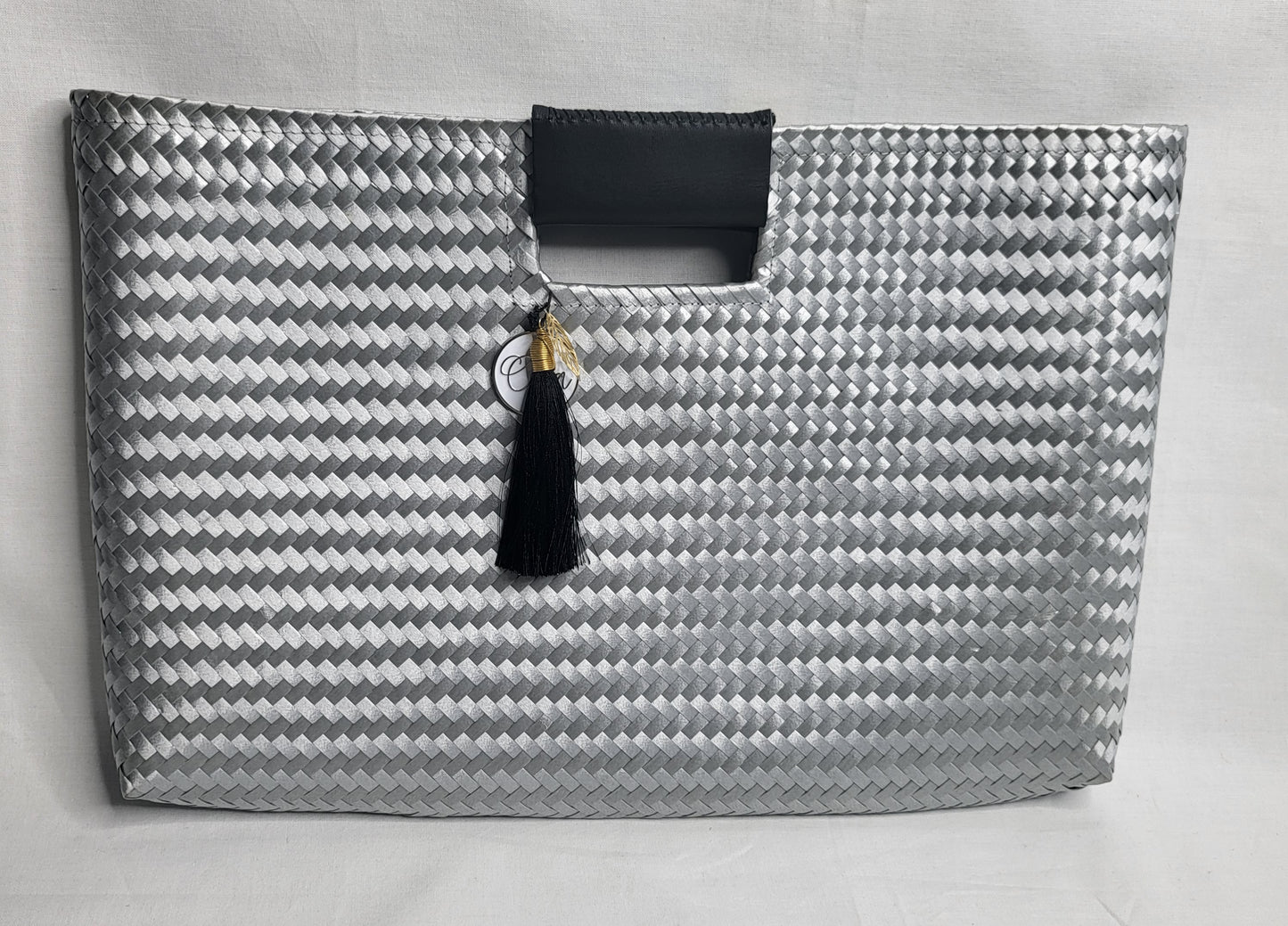 Silver Artisan Clutch - Black Handle