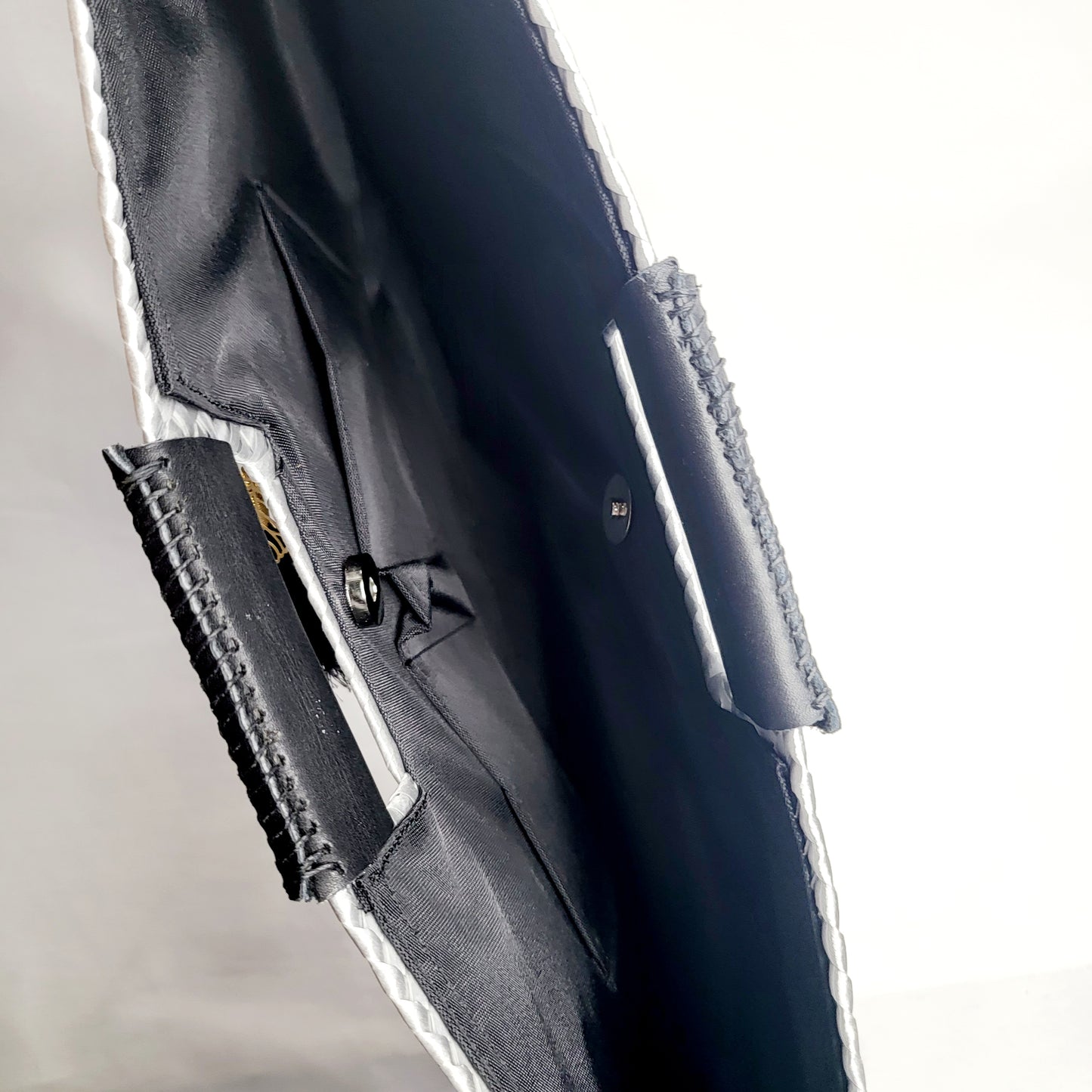 Silver Artisan Clutch - Black Handle