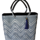 Lola Medium Bag - Zipper Blue & Double White