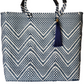 Lola Medium Bag - Zipper Blue & Double White