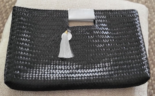 Black/Silver Artisan Clutch