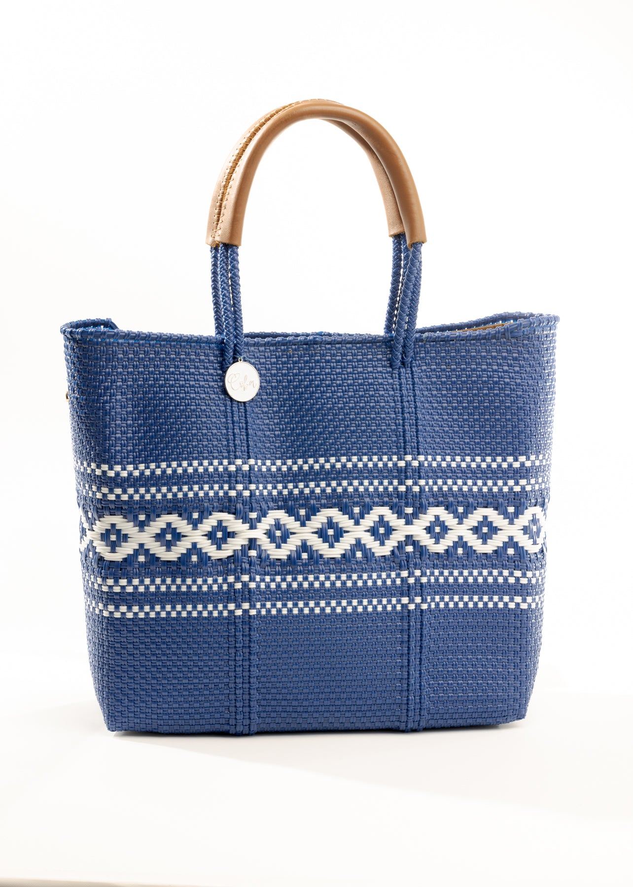 Lola Medium Bag - Blue Royal & White Diamond