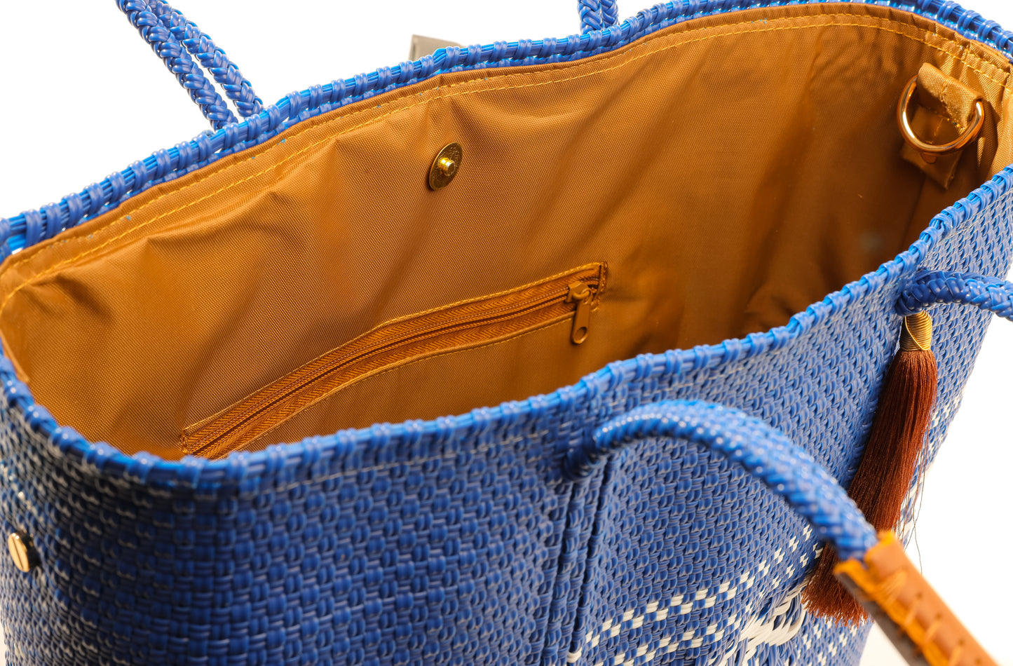 Lola Medium Bag - Blue Royal & White Diamond